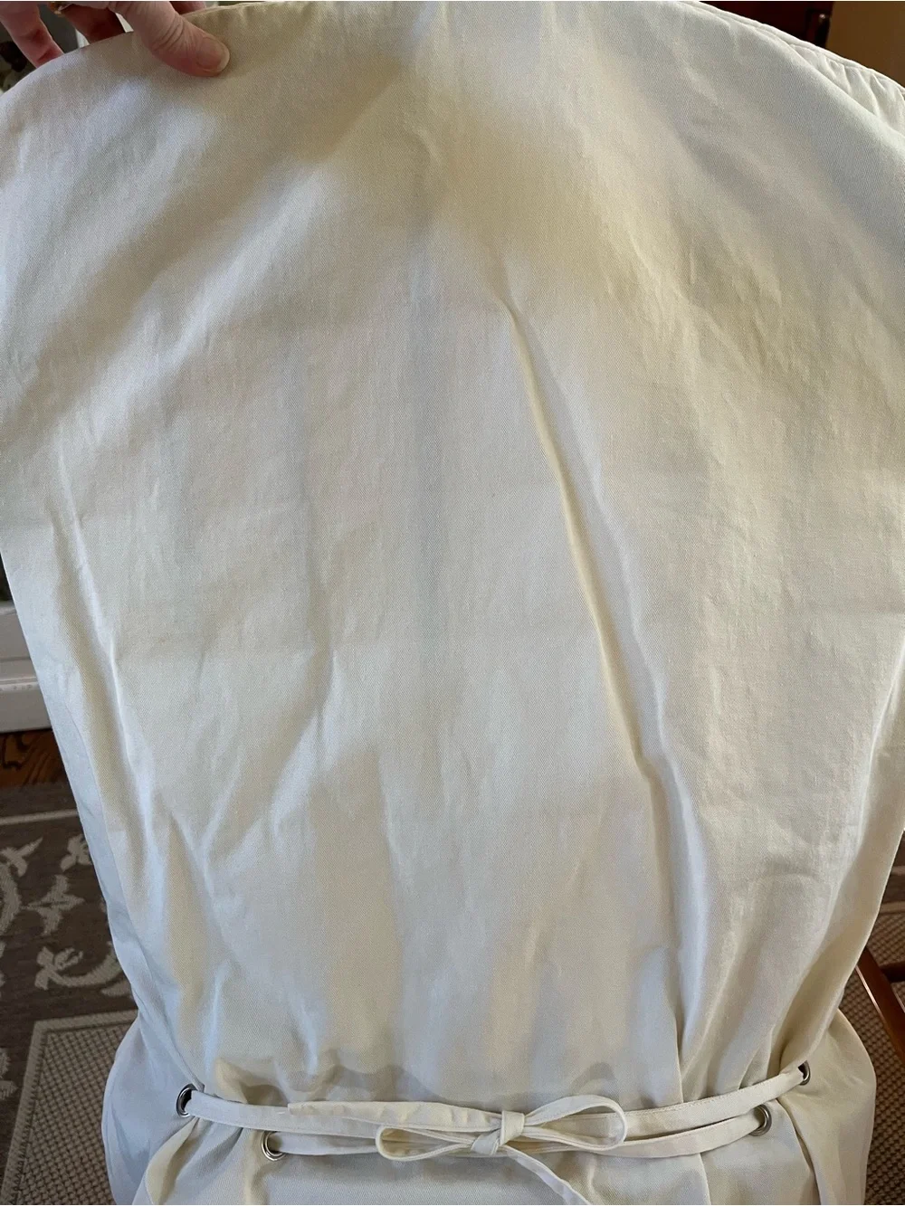 Pottery Barn Loose Fit Dining Chair Cover Side Kitchen Cotton Twill Ivory